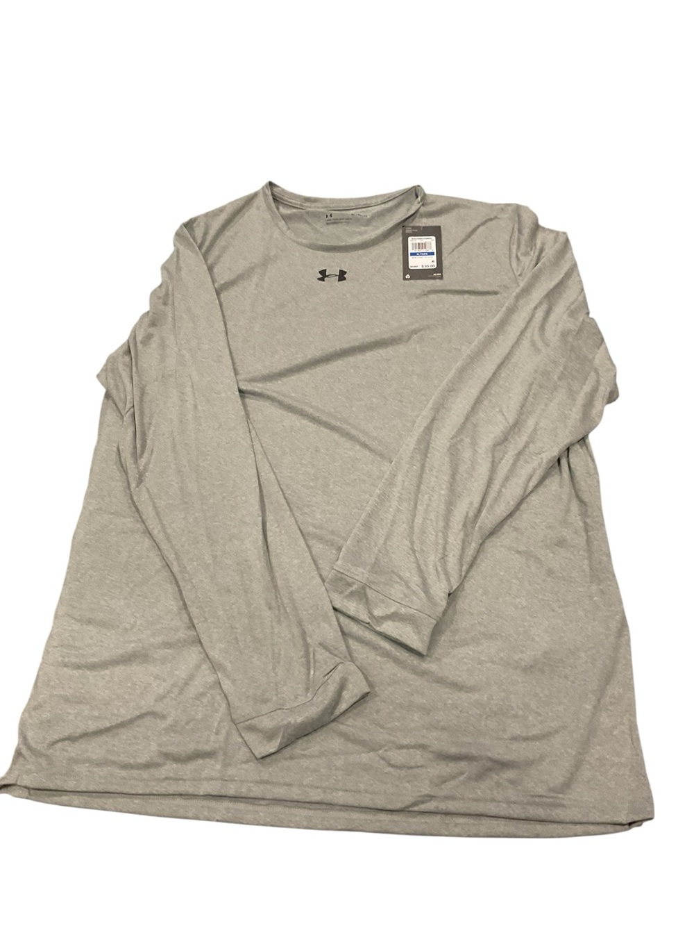 Under Armour Mens Locker Tee 2.0 Long Sleeve Heather Gray Shirt XL